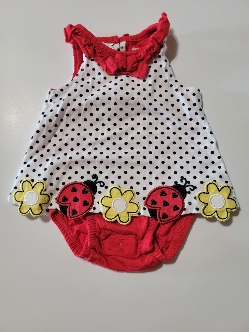 Koala Baby 0-3M Baby Girl Romper Dress Bundle Polka Dot Ladybug Fish Outfit Set - Picture 4 of 12